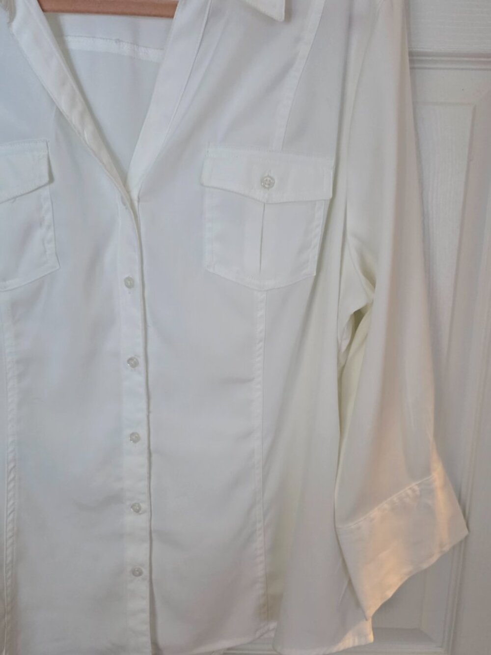 Cato white button up shirt top size xl 97% Polyester 3% Spandex RN37080 - Picture 3 of 6